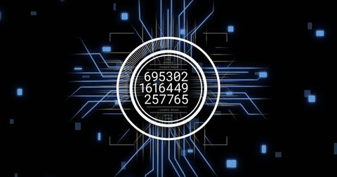 Futuristic Digital Circuit with Glowing Numbers - Download Free Stock Images Pikwizard.com