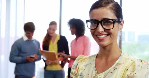 Successful Businesswoman Smiling in Modern Office Environment - Download Free Stock Images Pikwizard.com