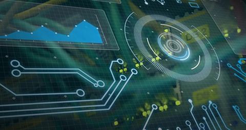 Futuristic Data Analysis with Circuit Design Interface - Download Free Stock Images Pikwizard.com