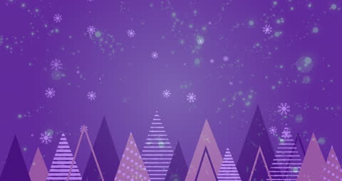 Magical Wintry Nights with Snow over Abstract Trees