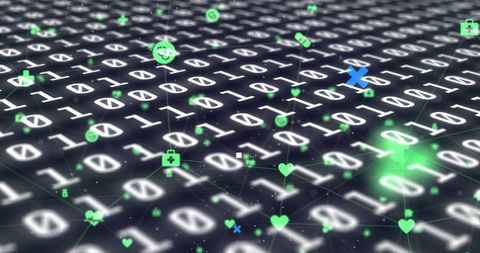 Digital Network Overlay with Binary Code Background - Download Free Stock Images Pikwizard.com
