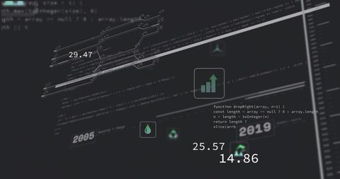 Futuristic Data Visualization with Coding Elements