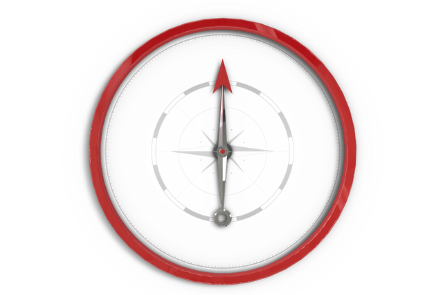 Red Ring Compass on Transparent Background Vector PNG for Navigation - Download Free Stock Videos Pikwizard.com