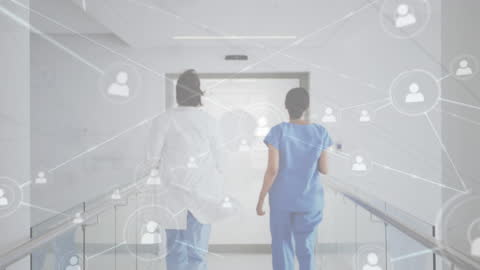 Doctors and Technology Concept with Network Overlay