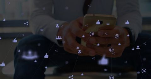 Modern Businessman Using Smartphone with Digital Connections Overlay - Download Free Stock Images Pikwizard.com