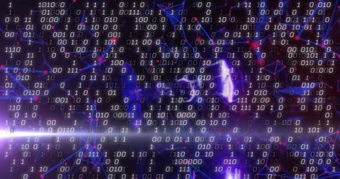 Binary Code with Abstract Digital Network Background - Download Free Stock Images Pikwizard.com
