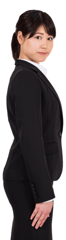 Transparent Portrait of Smiling Asian Businesswoman in Formal Attire