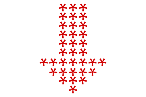 transparent red down arrow composed of asterisk pattern - Download Free Stock Videos Pikwizard.com