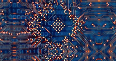 Glowing Circuit Board Abstract on Digital Binary Background - Download Free Stock Images Pikwizard.com