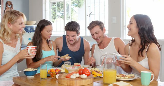 Friends Enjoying Healthy Breakfast Gathering at Home - Download Free Stock Images Pikwizard.com