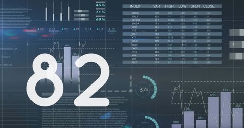 Digital Interface with Dynamic Business Data Analytics - Download Free Stock Images Pikwizard.com
