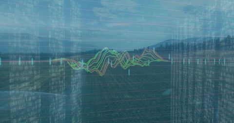 Agricultural Data Visualization with Overlaid Color Line Charts