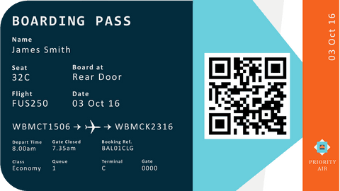 digital boarding pass with qr code on transparent background - Download Free Stock Videos Pikwizard.com