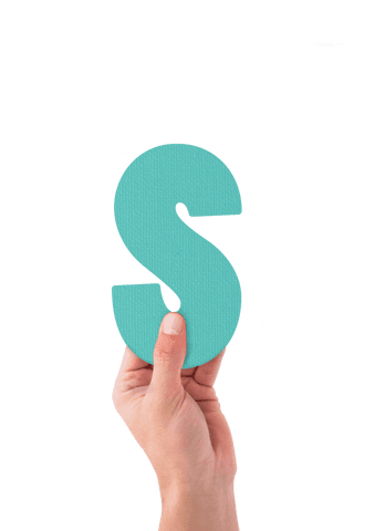 hand holding transparent turquoise s over artistic quality background - Download Free Stock Videos Pikwizard.com