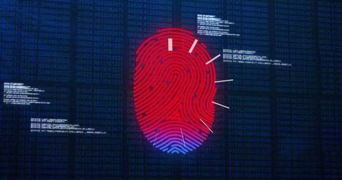 biometric fingerprint scanning with digital data overlay - Download Free Stock Images Pikwizard.com