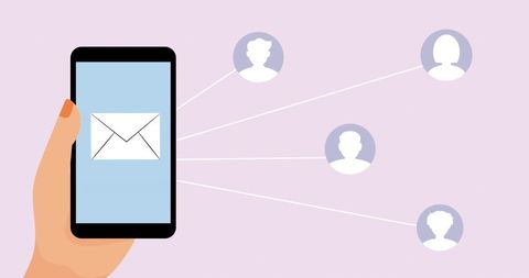 Smartphone Messaging Concept with Networked Contacts - Download Free Stock Images Pikwizard.com