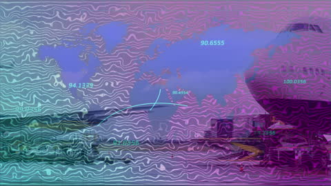 World Map Overlay with Airplane Illustrating Global Travel Concept