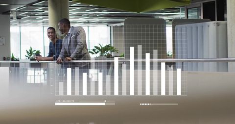 Financial Data Displayed Over Professionals in Modern Office - Download Free Stock Images Pikwizard.com