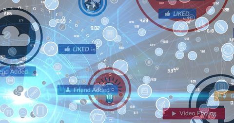 Social Media Engagement Interface with Digital Elements - Download Free Stock Images Pikwizard.com