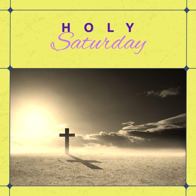 Holy Saturday Cross Silhouette at Sunrise Concept - Download Free Stock Templates Pikwizard.com