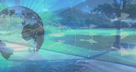 Futuristic Barrier between Technology and Nature - Download Free Stock Images Pikwizard.com