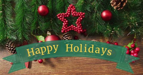 Festive Holiday Banner with Christmas Decorations - Download Free Stock Images Pikwizard.com