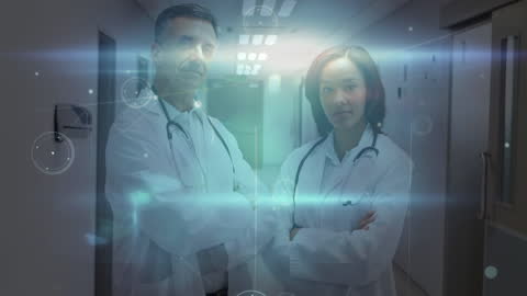 Innovative Healthcare Team Concept with Digital Overlay