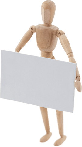 transparent wooden figurine holding blank placard - Download Free Stock Videos Pikwizard.com