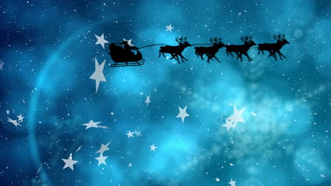 Santa's Sleigh Gliding Across a Starry Sky on Christmas Eve