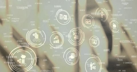 Global Network and Business Strategy Icons