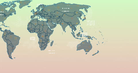 Animated Digital Data Processing on Global Map