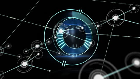 Digital Interface with Futuristic Network Connections