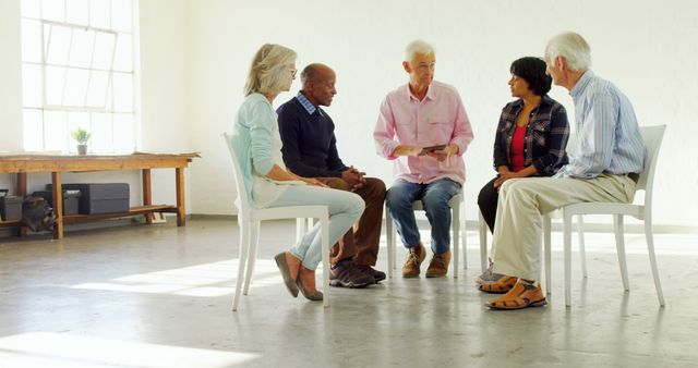 Senior Adults in Group Therapy Session on Mental Wellness - Download Free Stock Images Pikwizard.com