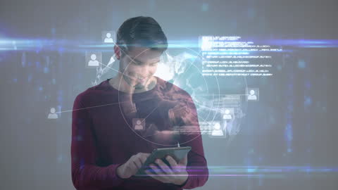 Digital Connectivity Concept with Man Using Tablet
