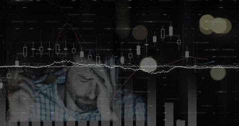 Stressed Businessman Examining Nighttime Stock Market Chart - Download Free Stock Images Pikwizard.com
