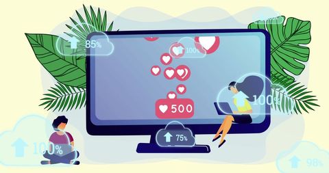 Social Media Engagement with Icons and Analytics - Download Free Stock Images Pikwizard.com