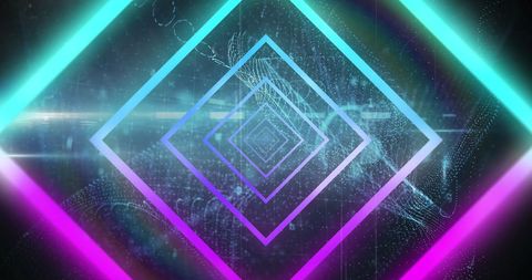 Futuristic Neon Geometric Cybersecurity Concept - Download Free Stock Images Pikwizard.com