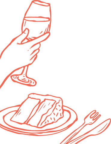 Transparent Sketch Hand Holding Wine Glass With Cake Slice - Download Free Stock Videos Pikwizard.com