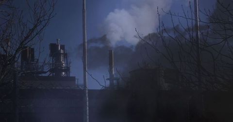 Industrial Smoke Emissions Dark Background Pollution Concept - Download Free Stock Images Pikwizard.com