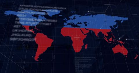 Digital World Map Displaying Global Data Connectivity - Download Free Stock Images Pikwizard.com