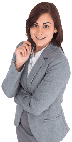 Smiling Caucasian Businesswoman Isolated on Transparent Background
