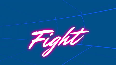 Retro Futuristic Fight Animation in Blue Grid Space