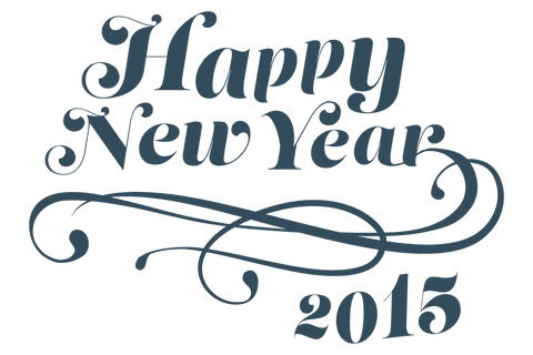 Happy New Year 2015 Greeting with Decorative Swirls on Transparent Background - Download Free Stock Videos Pikwizard.com