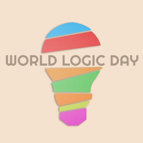 colorful paper-cut lightbulb celebrating world logic day - Download Free Stock Templates Pikwizard.com