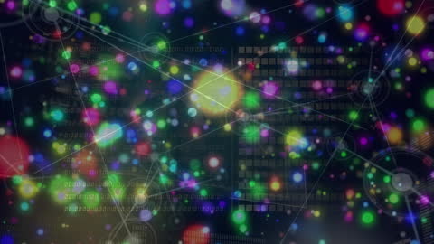 Abstract Digital Network with Colorful Lights