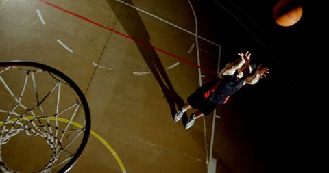 Athlete Performing Basketball Slam Dunk in Indoor Court - Download Free Stock Images Pikwizard.com