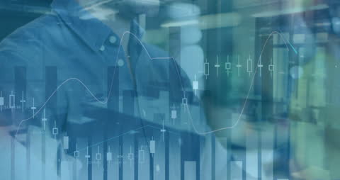 Digital Financial Data Analytics with Businessman