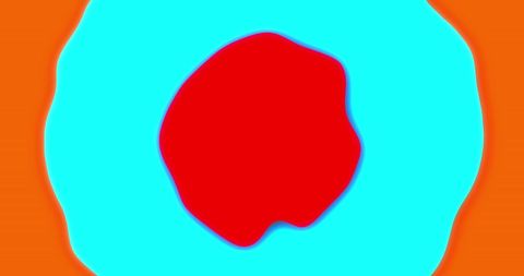 Vibrant abstract artistic design with bold red center