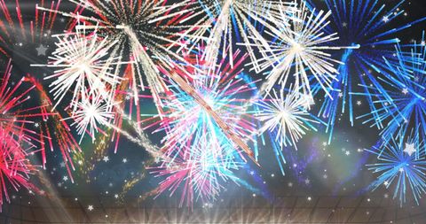Vibrant Colorful Fireworks Display New Year Celebration - Download Free Stock Images Pikwizard.com