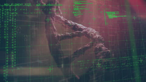 Digital Interface With Animated DNA Strand and Data Processing